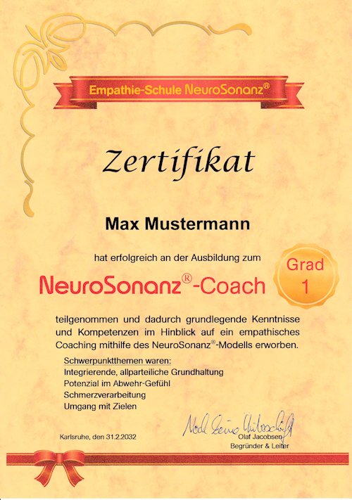 Ausbildung NeuroSonanz-Coach Zertifikat1